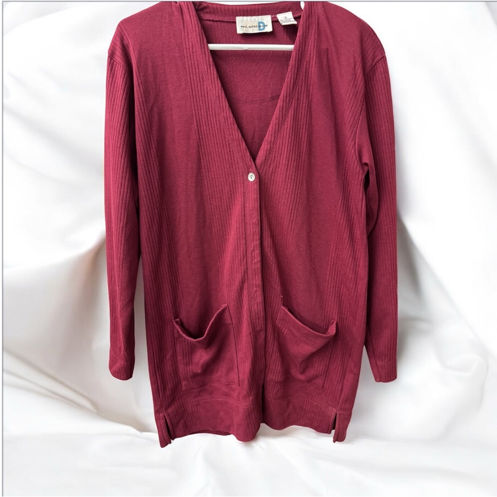 Elegant Burgundy Women's Cardigan